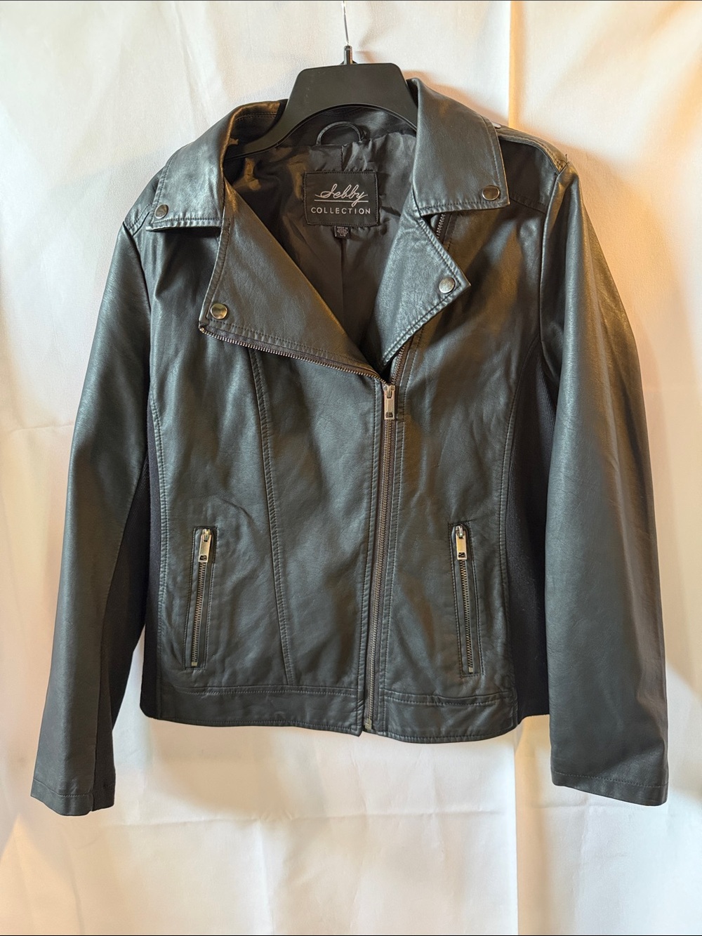 Women's Black Faux Leather Moto Jacket